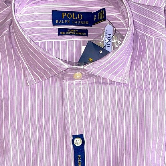 Polo by Ralph Lauren Purple Striped Casual Button Down Shirt - Picture 7 of 7